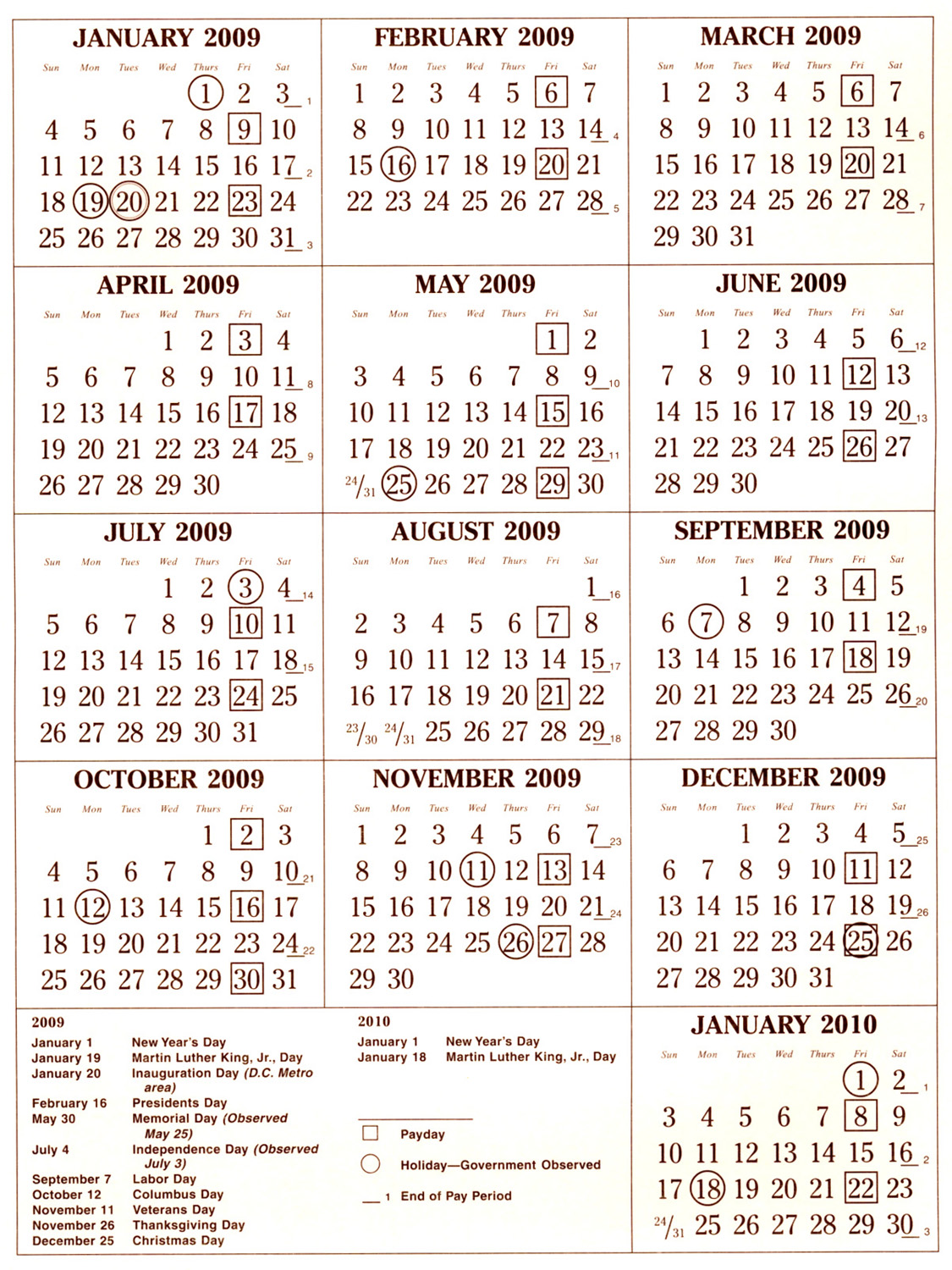 Federal Government Payday Calendar | Calendar Template 2021