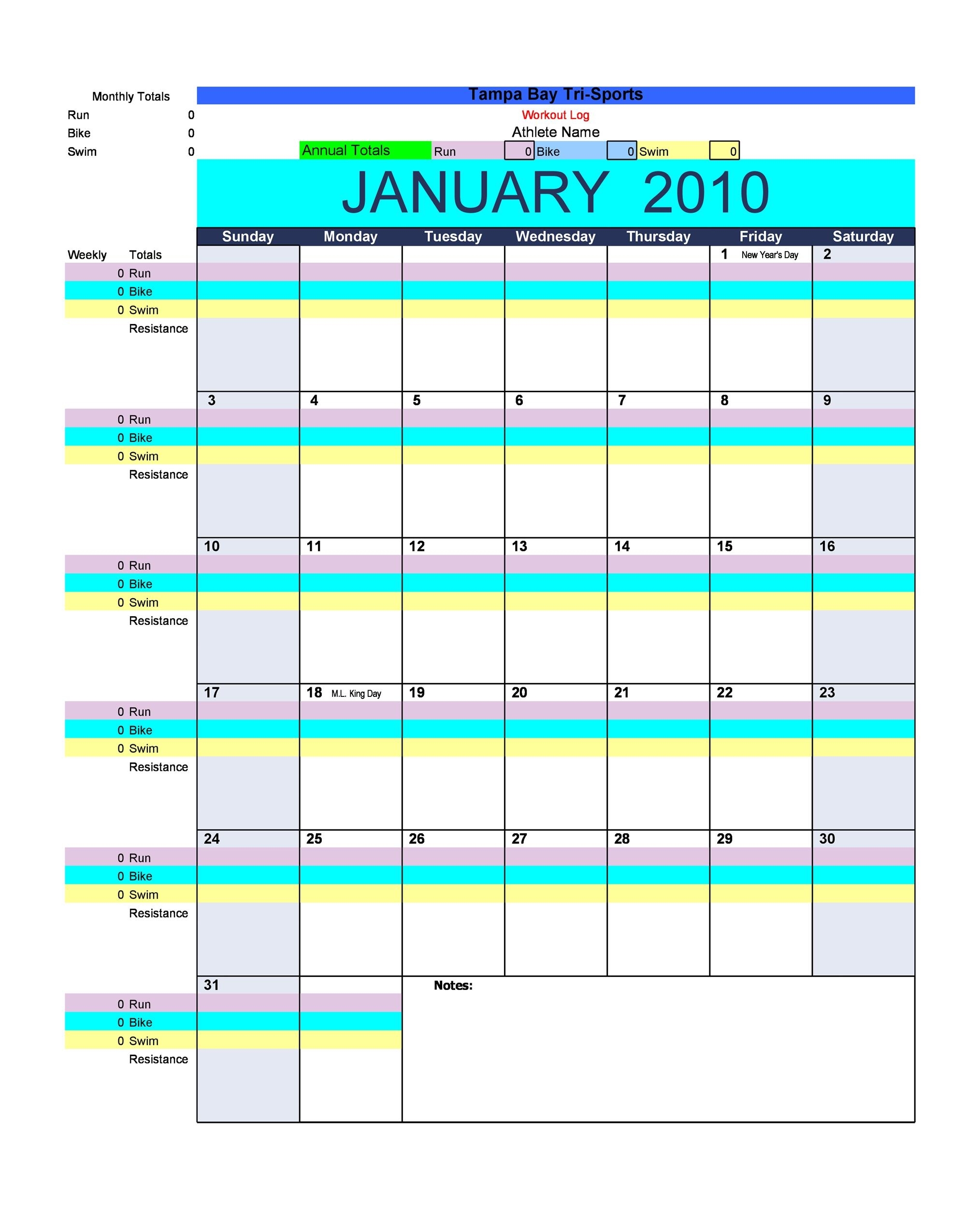 Free Monthly Training Calendar Templates Calendar Template 2023