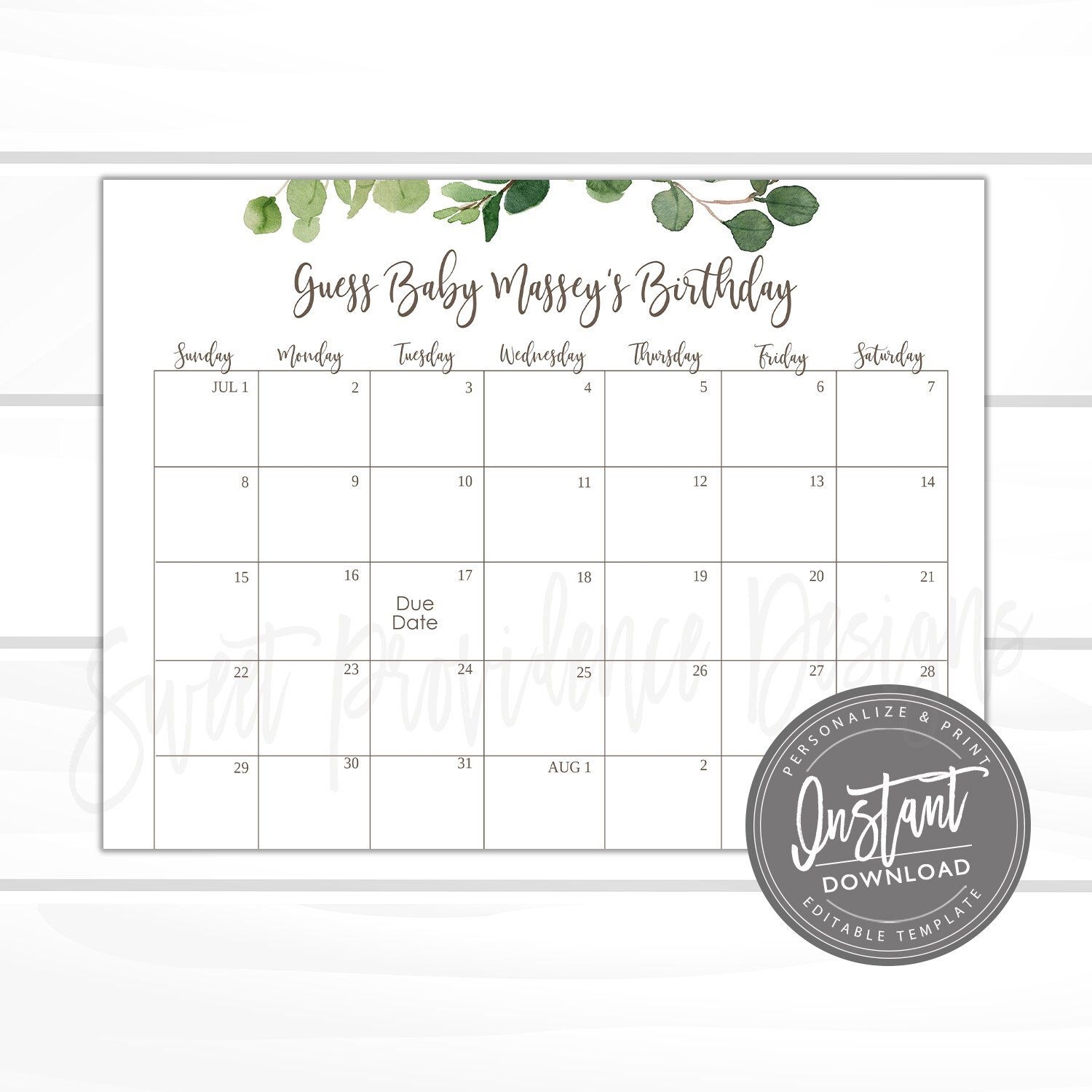Baby Due Date Calendar Game Free Printable Calendar Template 2023