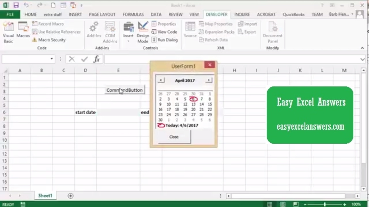 Date Picker In Excel Drop Down Calendar Template 2023