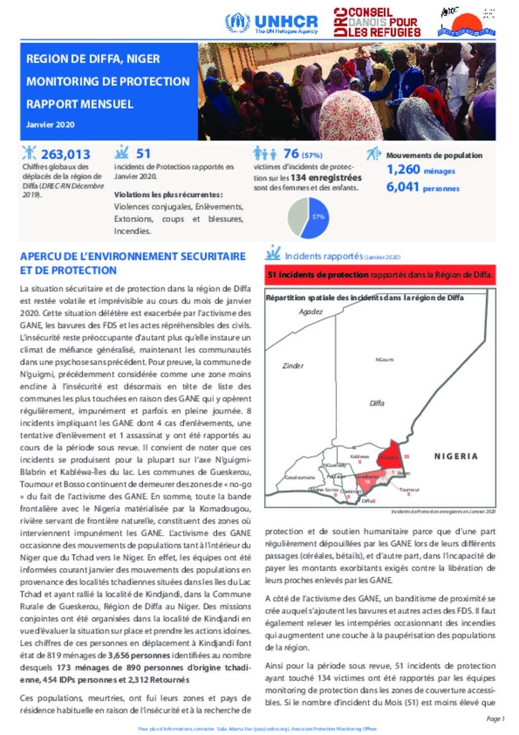 Document - Unhcr Niger, Diffa So : Monitoring De Protection