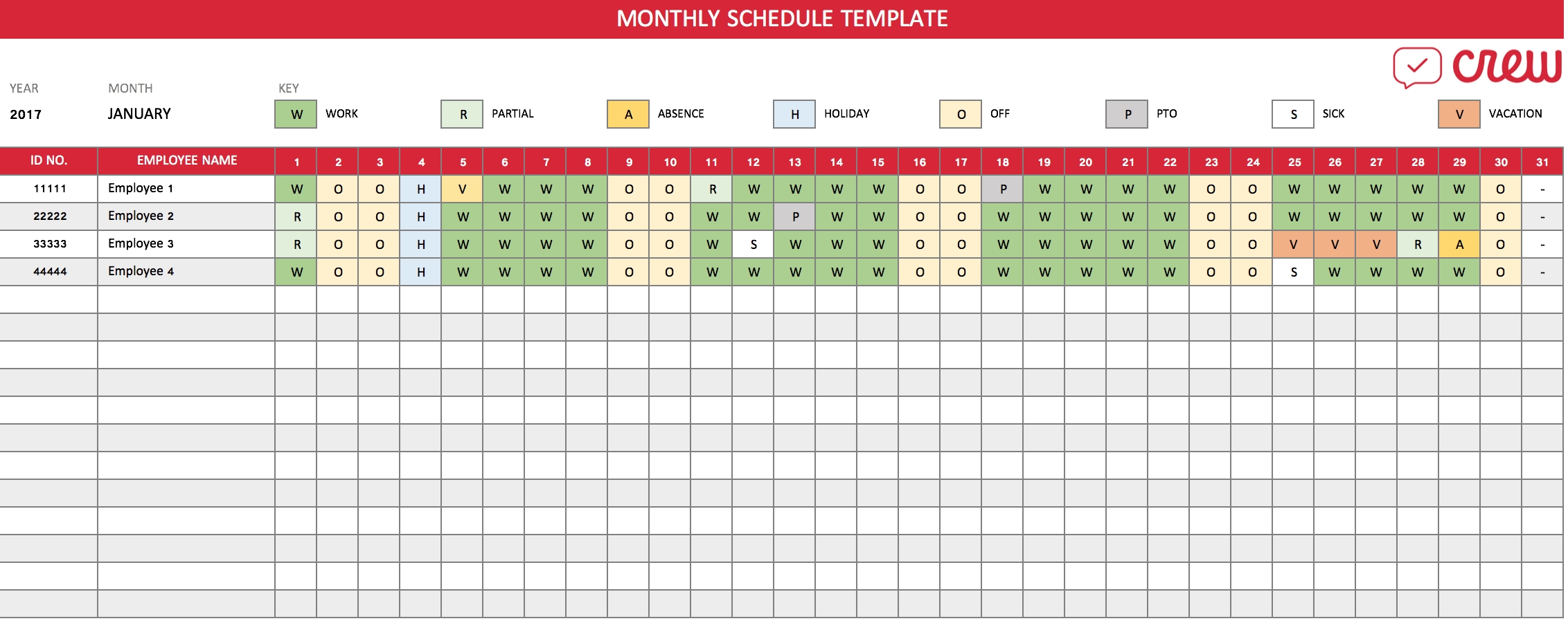 Free Printable Work Schedules Monthly Calendar Template 2022