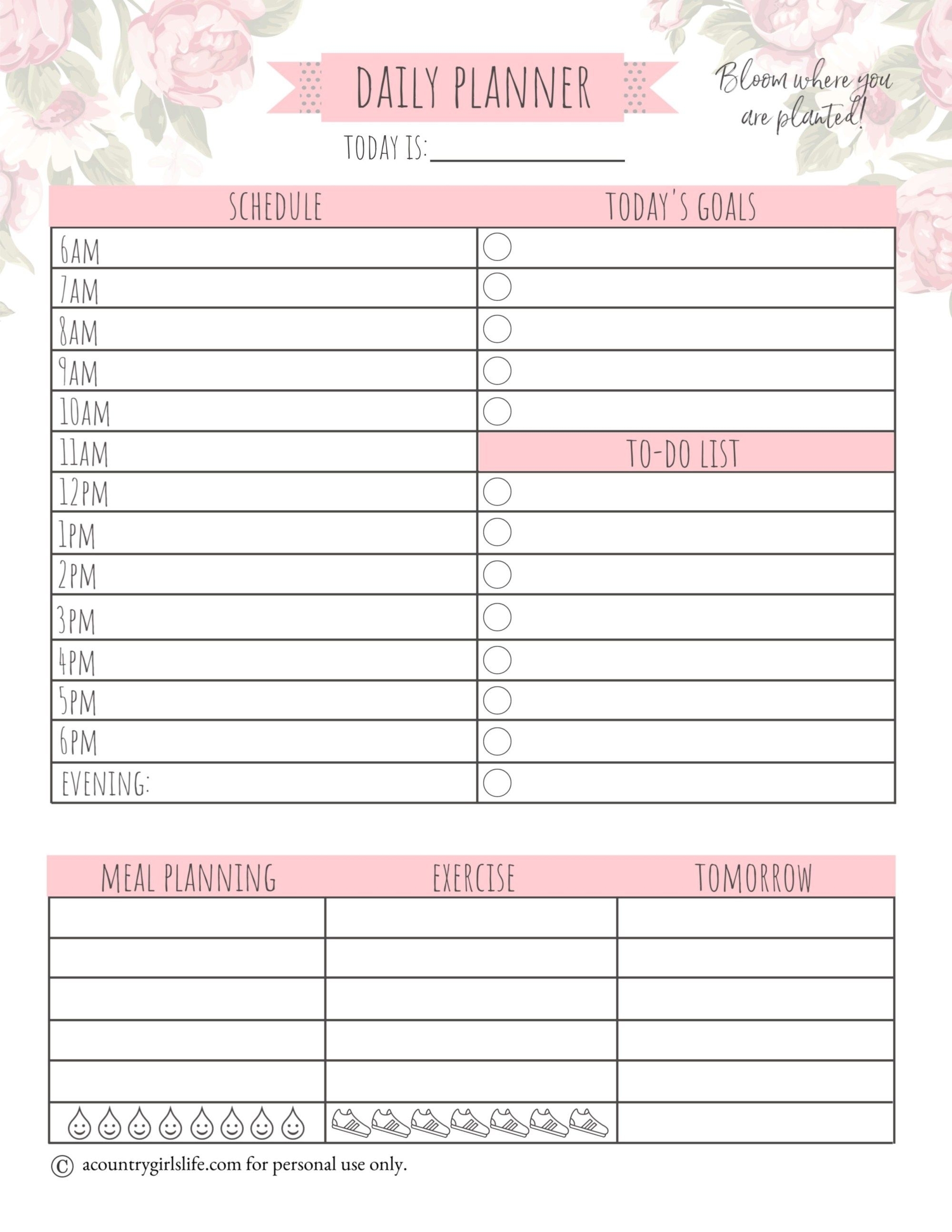 Free Printable Daily Planner {+Free Matching Monthly