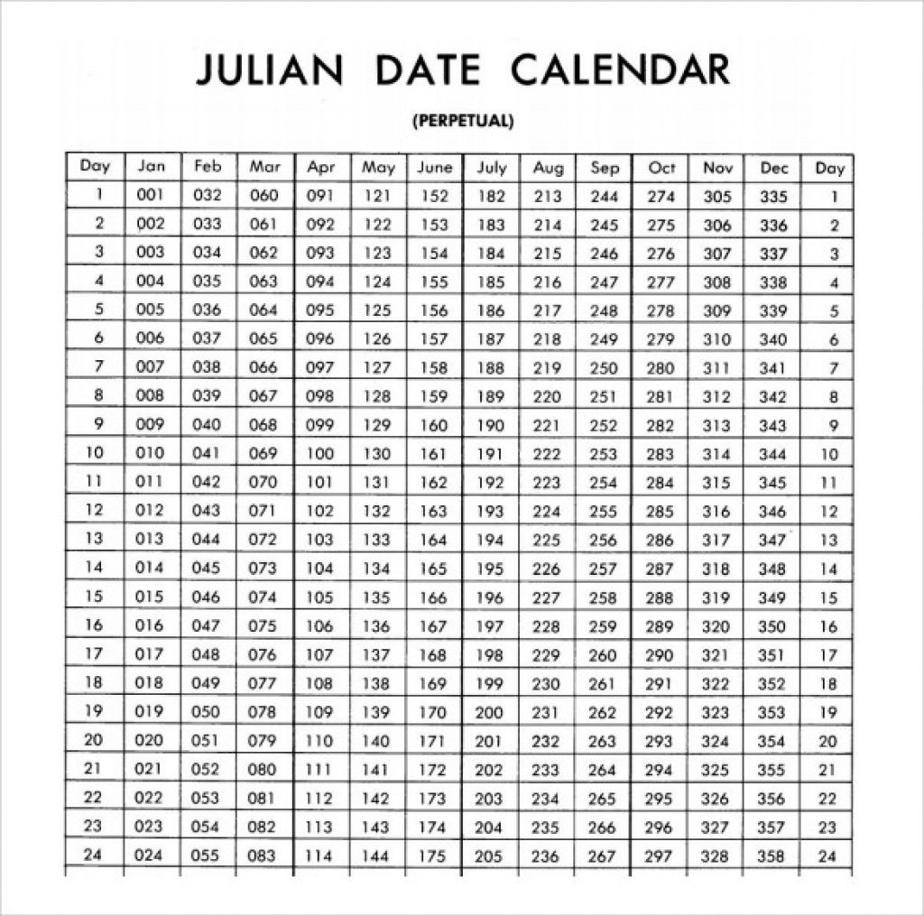 Free Printable Julian Calendar 2020 Blank Template (With