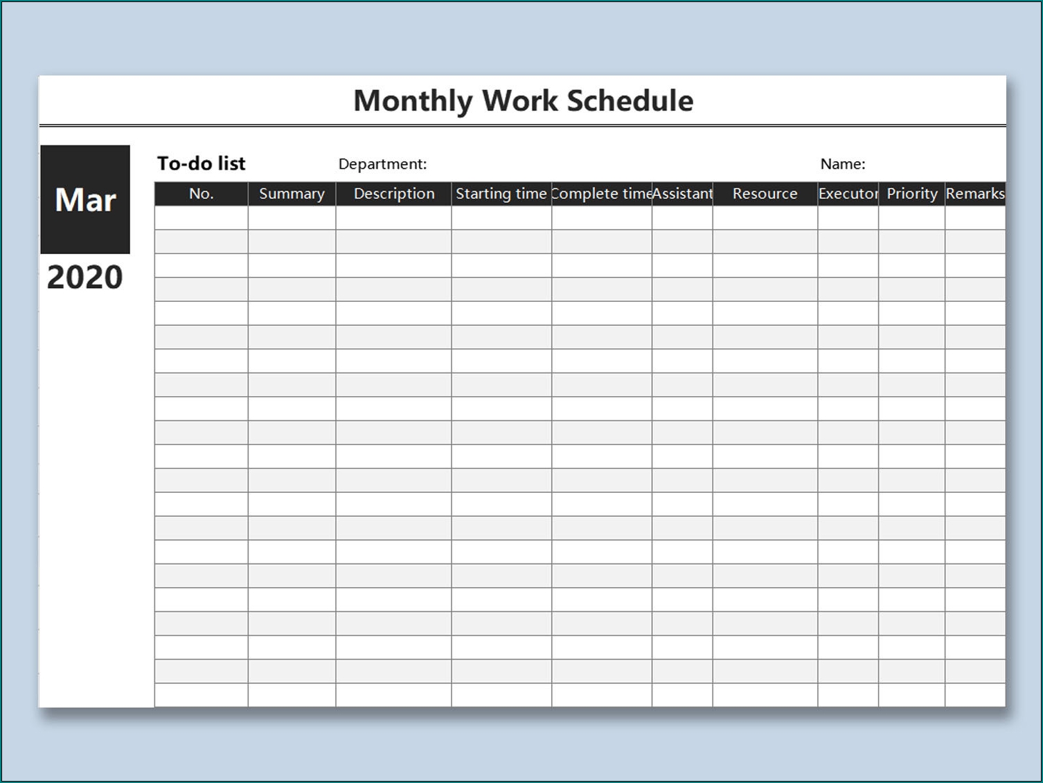 personal work schedule maker free