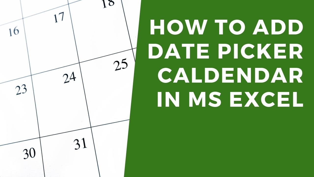 Excel Date Picker Calendar Template 2021