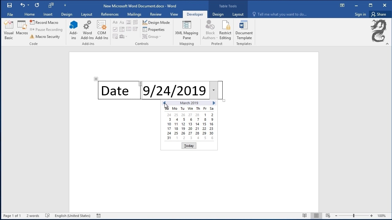 Insert Date Picker Drop Down Menu In Excel 2020 Calendar Template 2023