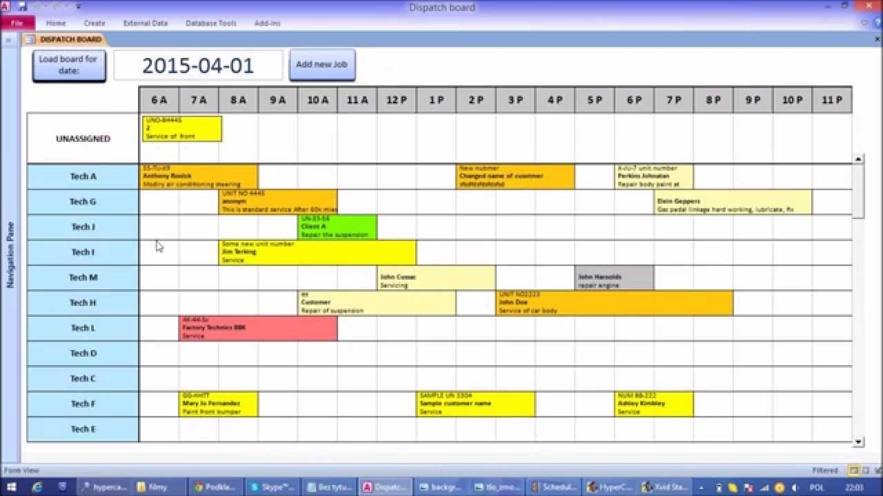 microsoft access employee scheduling database template