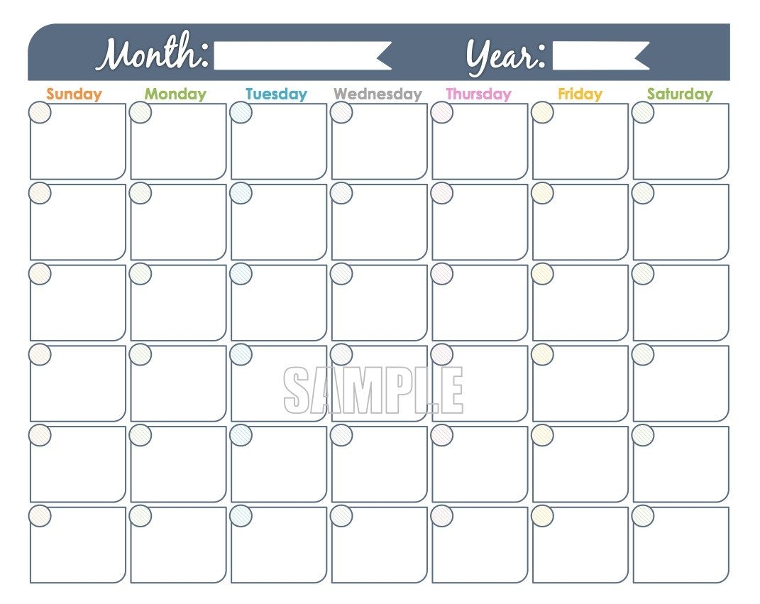 Create Your Fill In Calendars To Print Get Your Calendar Printable 7 Best Images Of Fill In