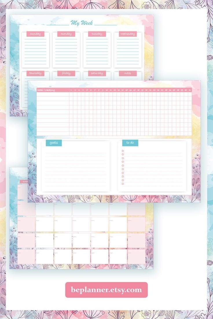 Monthly Planner Printable With Habit Tracker And To Do List