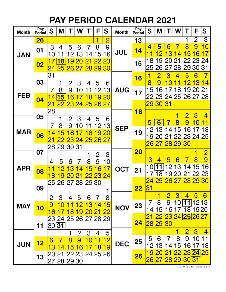 Nfc Pay Period Calendar 2020 Calendar Template 2023