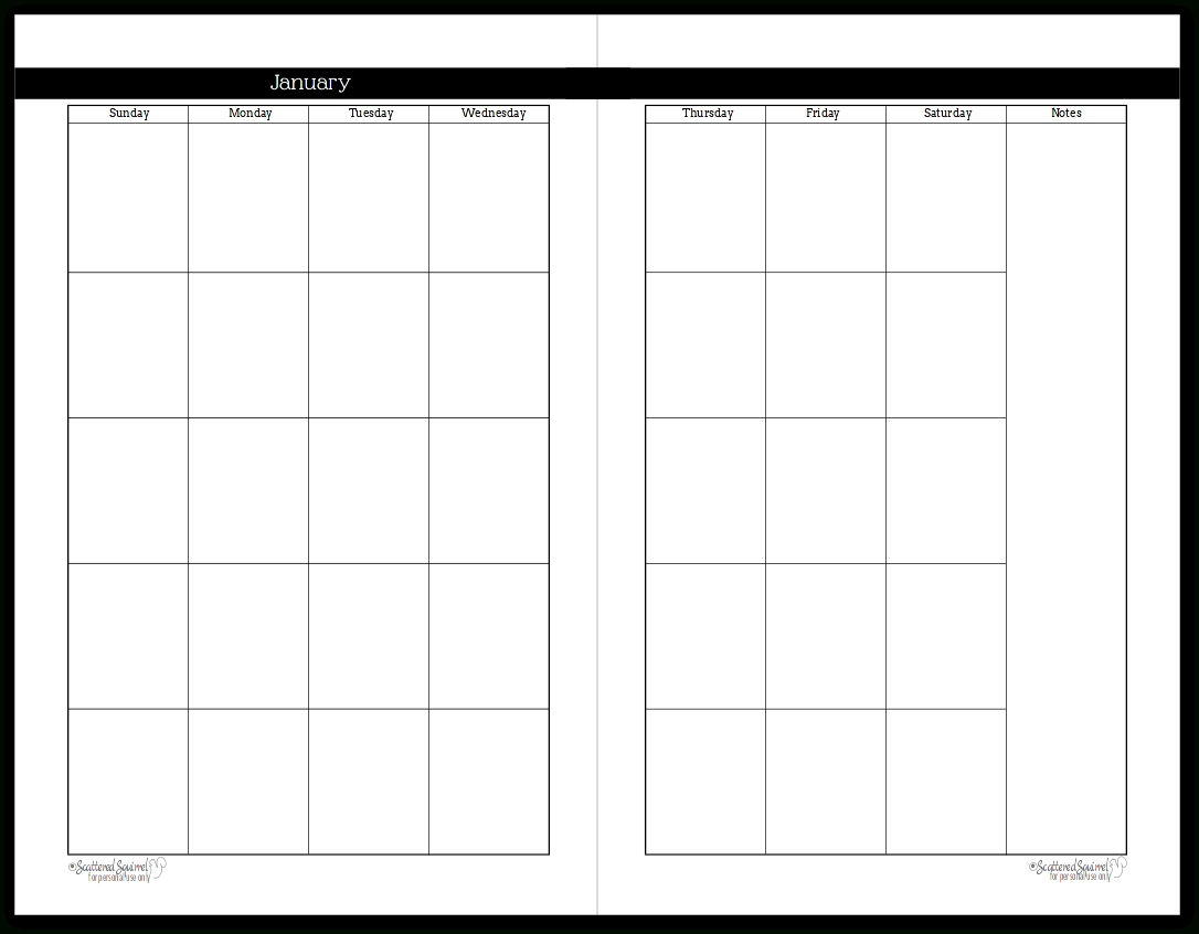 2 Page Monthly Calendar Printable Free 2024