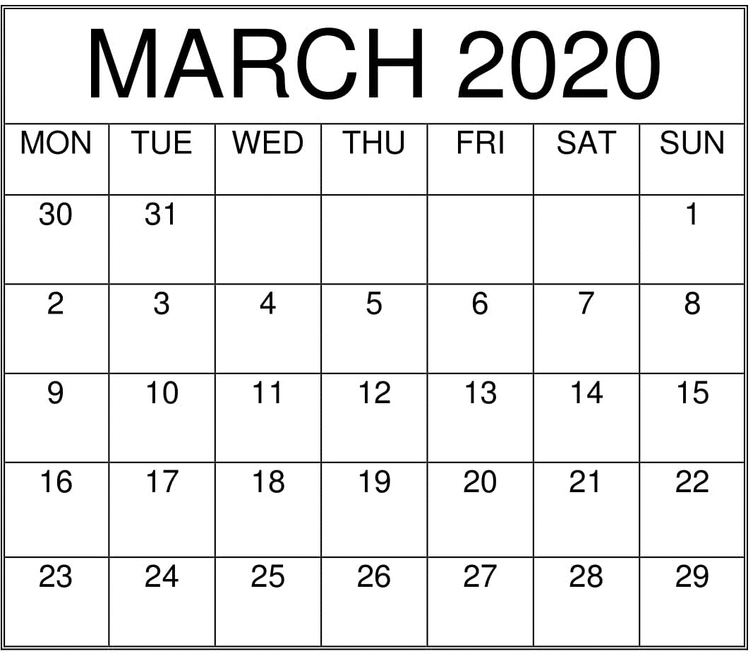 Freeprintable Calander 3 Months To A Page July 2020 – March 2020 | Example Calendar Printable