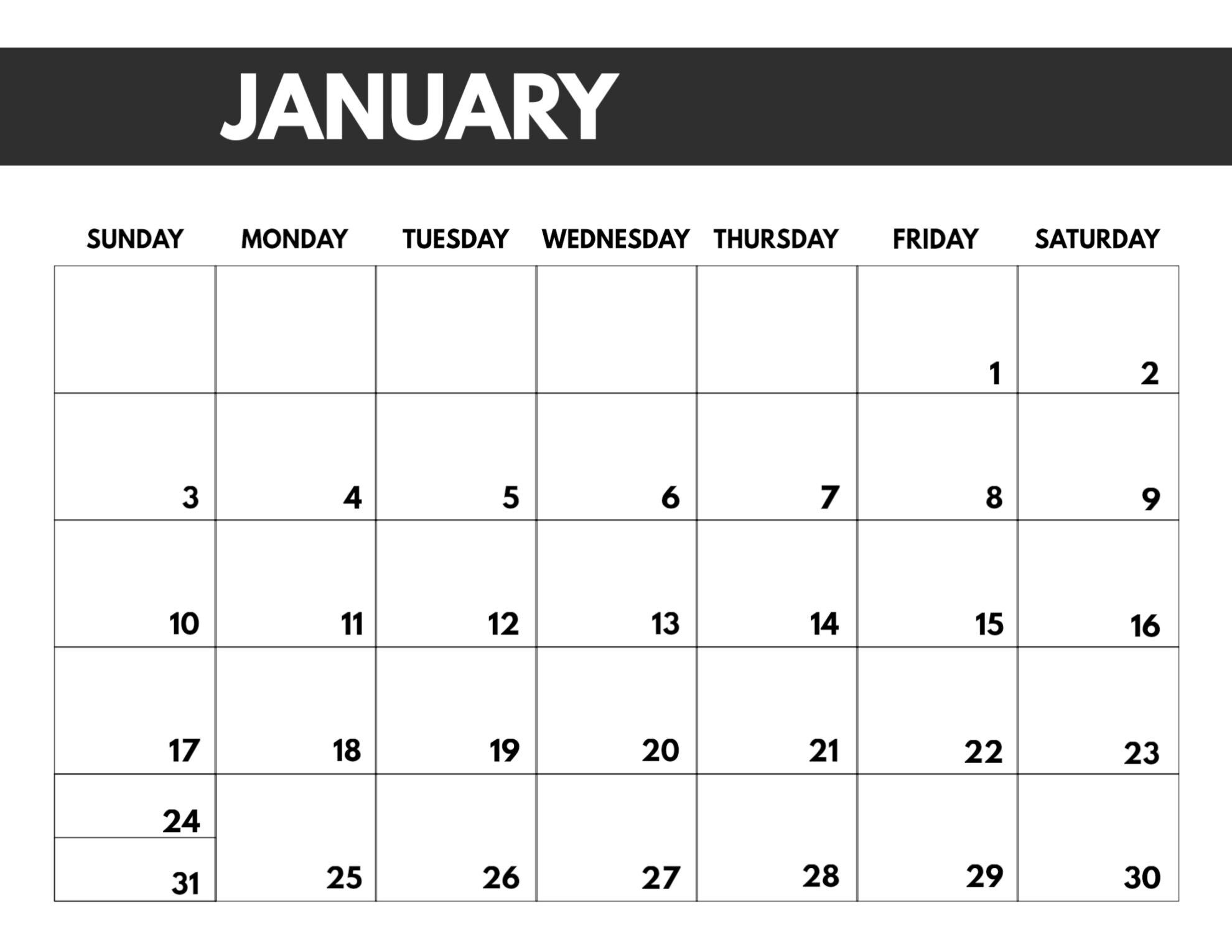 Printable Large Square Monthly Calendar 2021 Calendar Template 2022