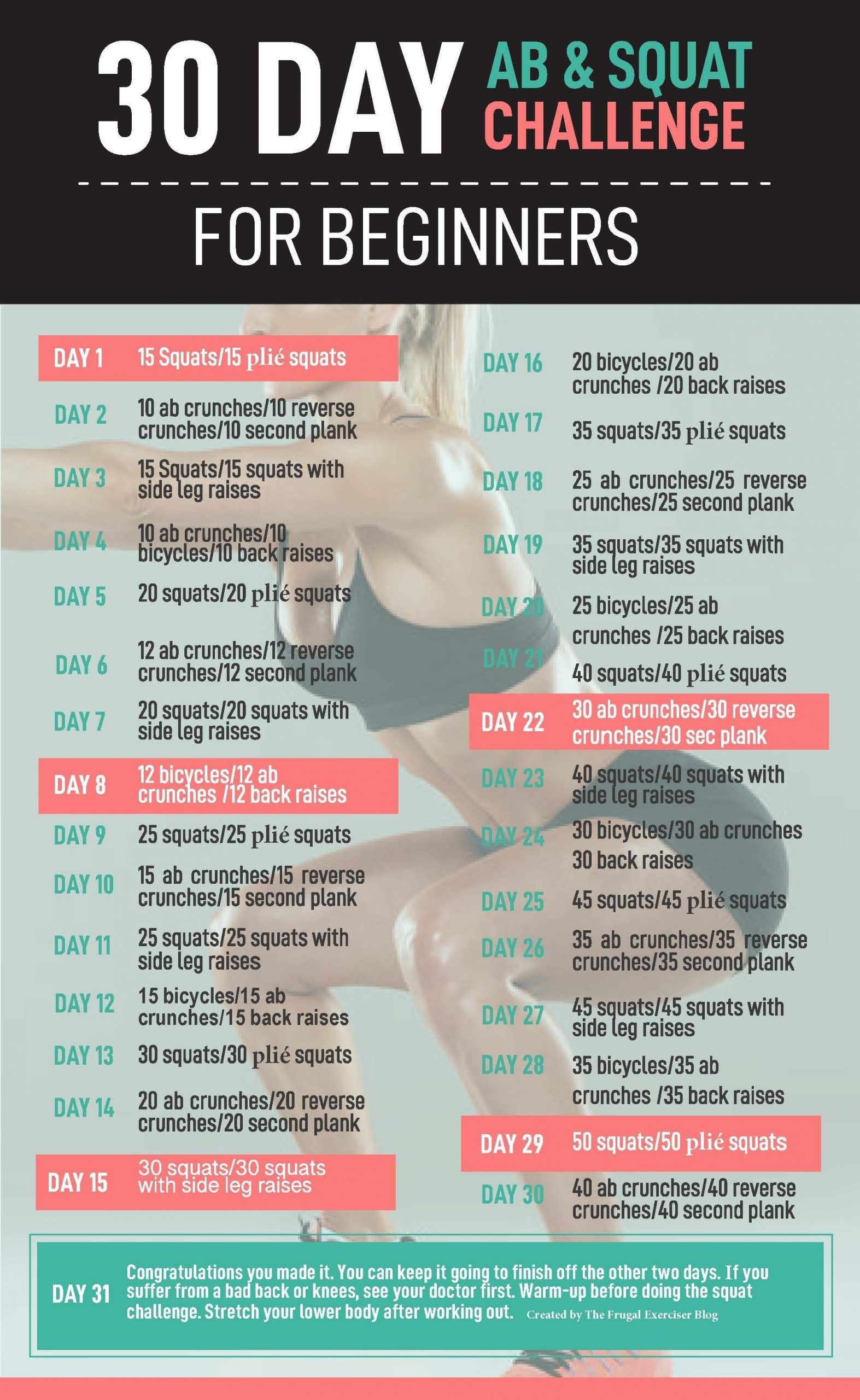 30 Day Ab And Squat Challenge For Beginners | Squat And Ab