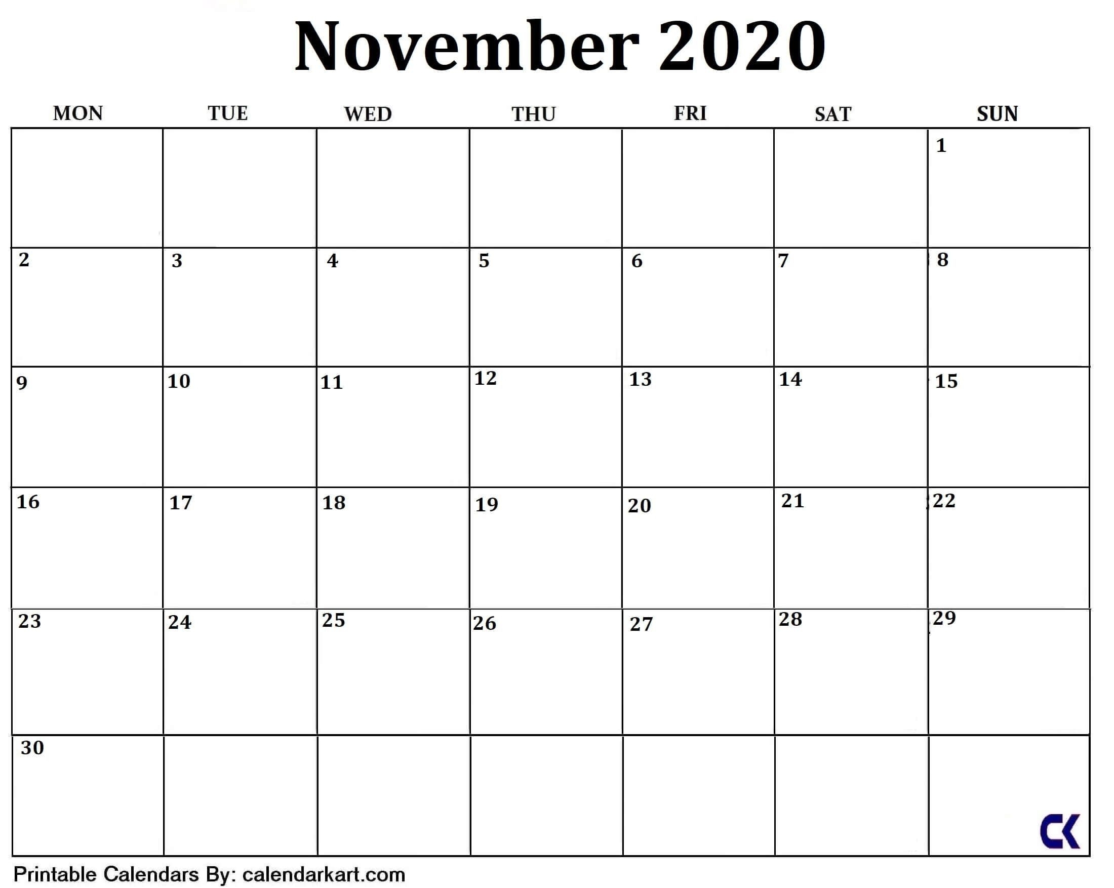 Best Free Printable Calendar Large Blocks In 2020