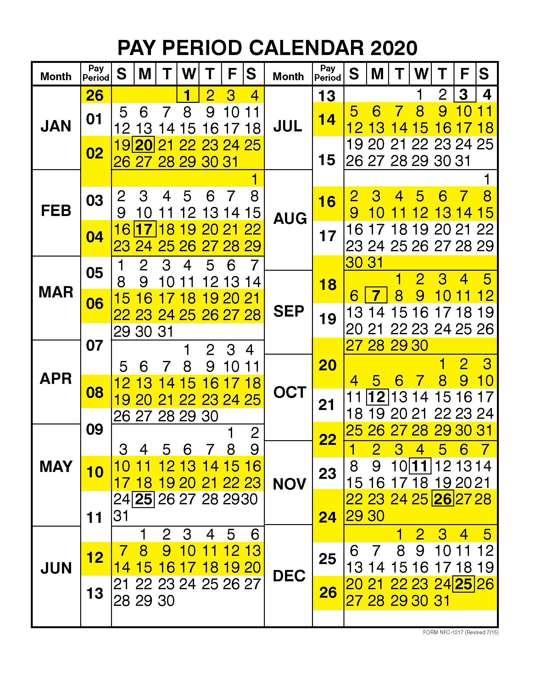 Nfc Pay Period Calendar 2021 Calendar Template 2023