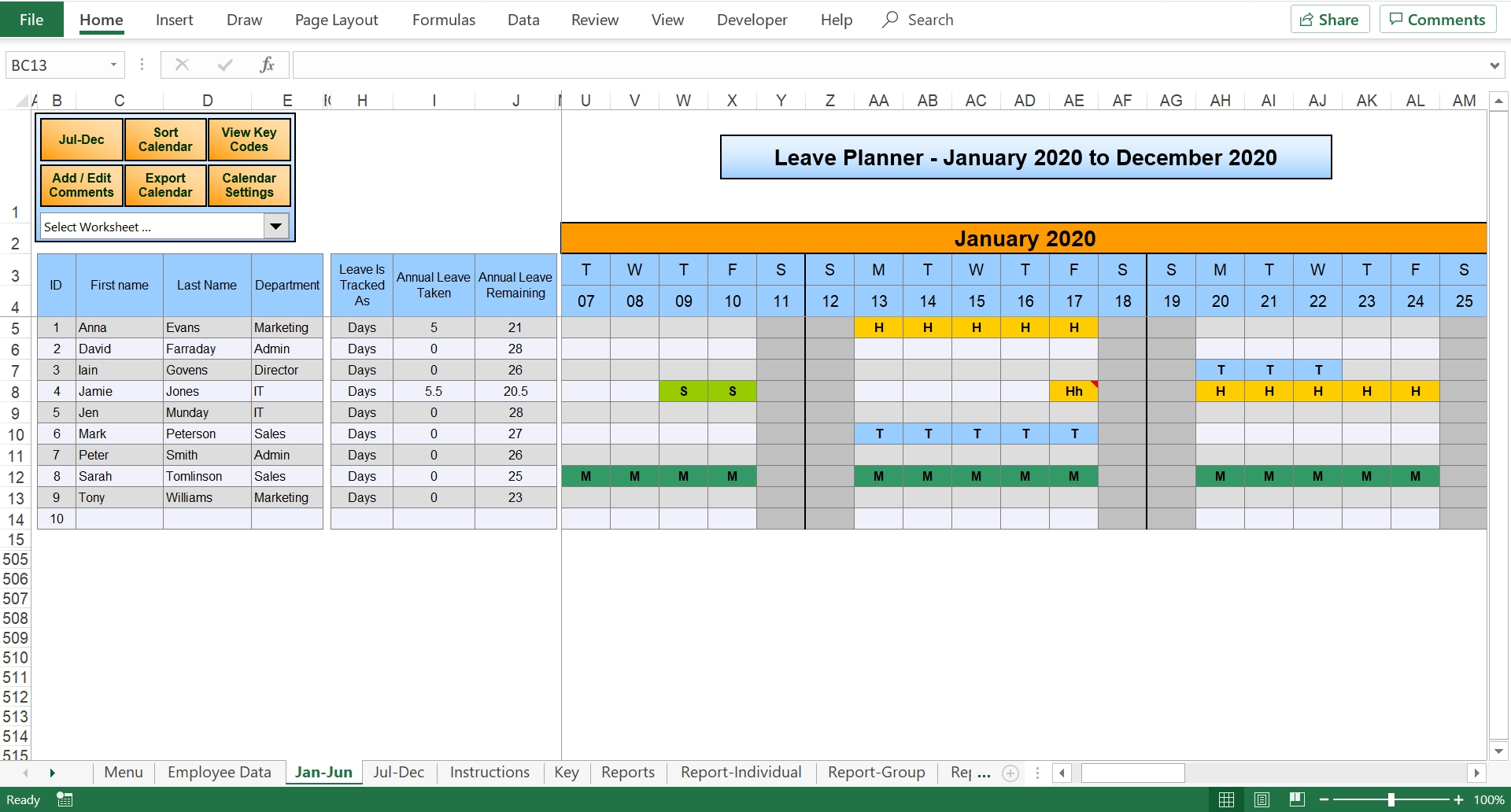 Excel Time Off Calendar Calendar Template 2023