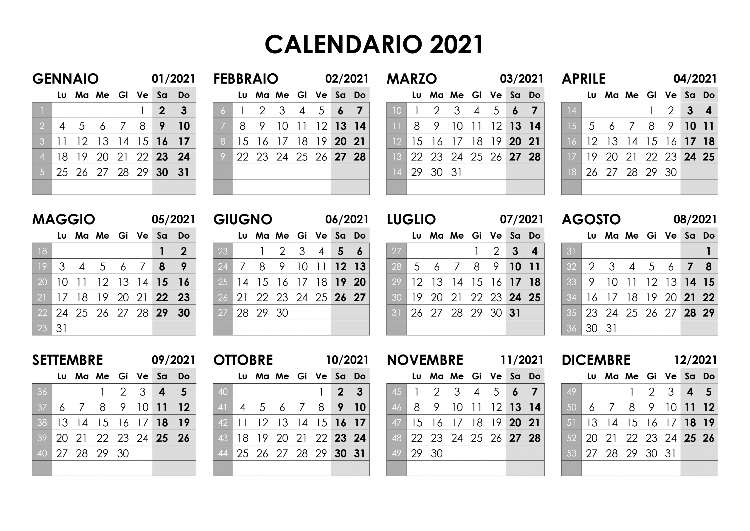 Immagini Calendario 2021 – Immagini