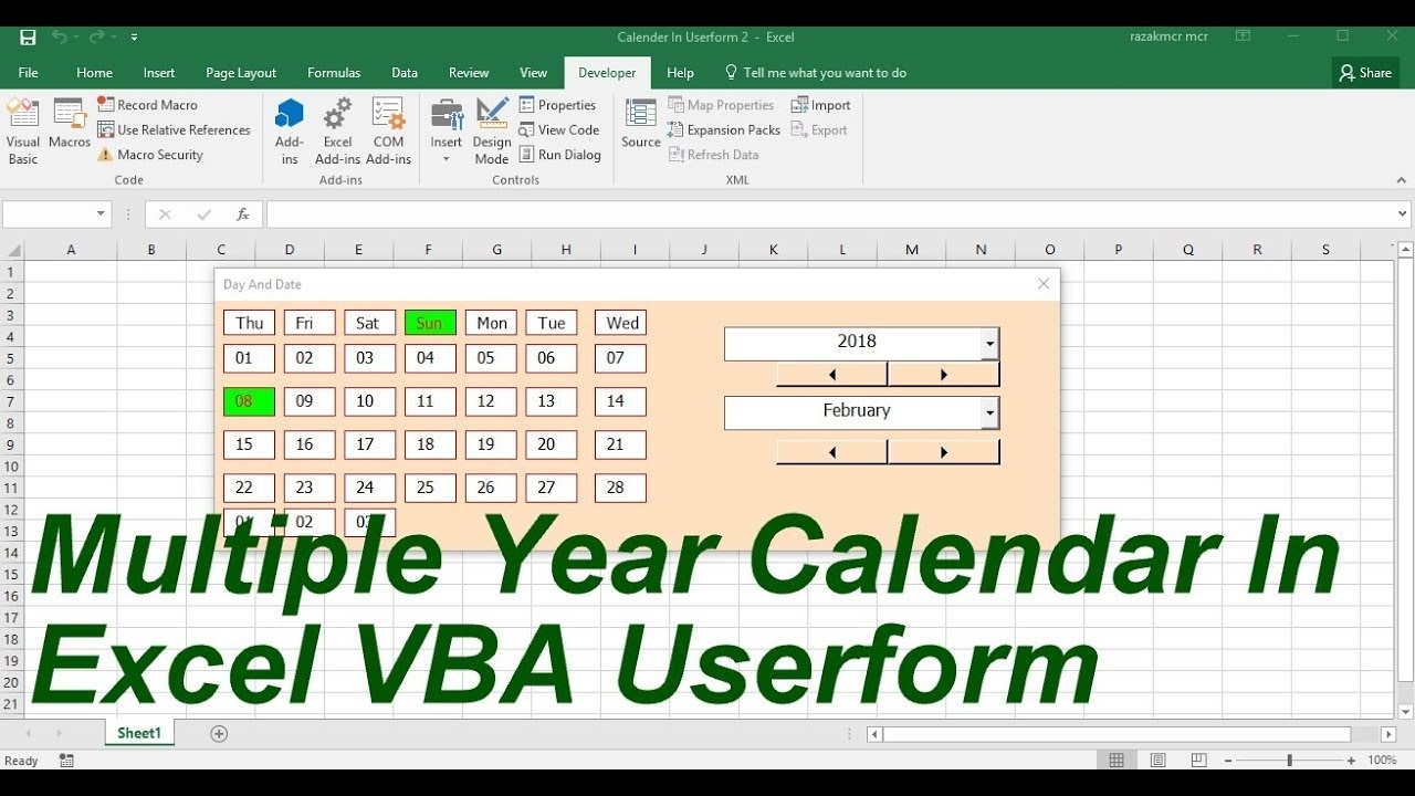 Excel Vba Calendar Form Calendar Template 2023