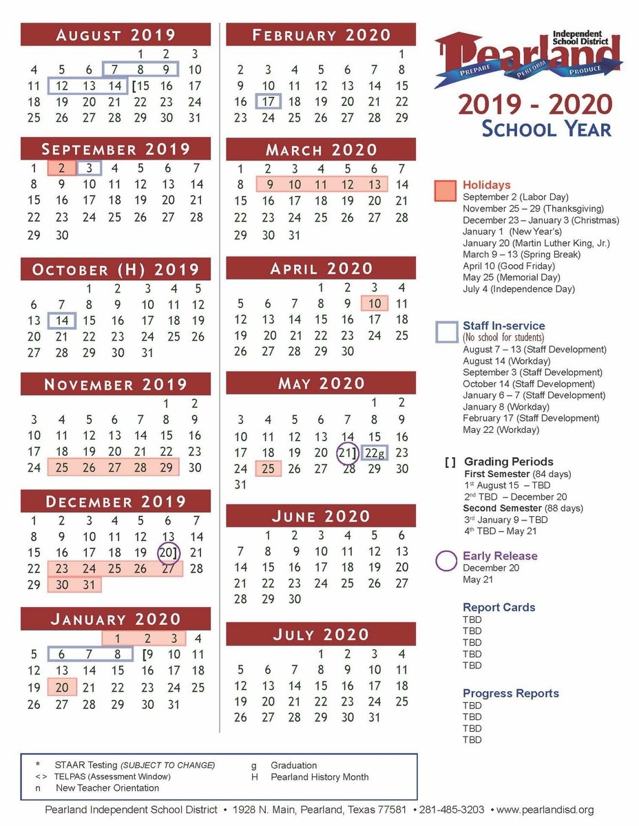 Pearland Isd 2022 23 Calendar Customize And Print