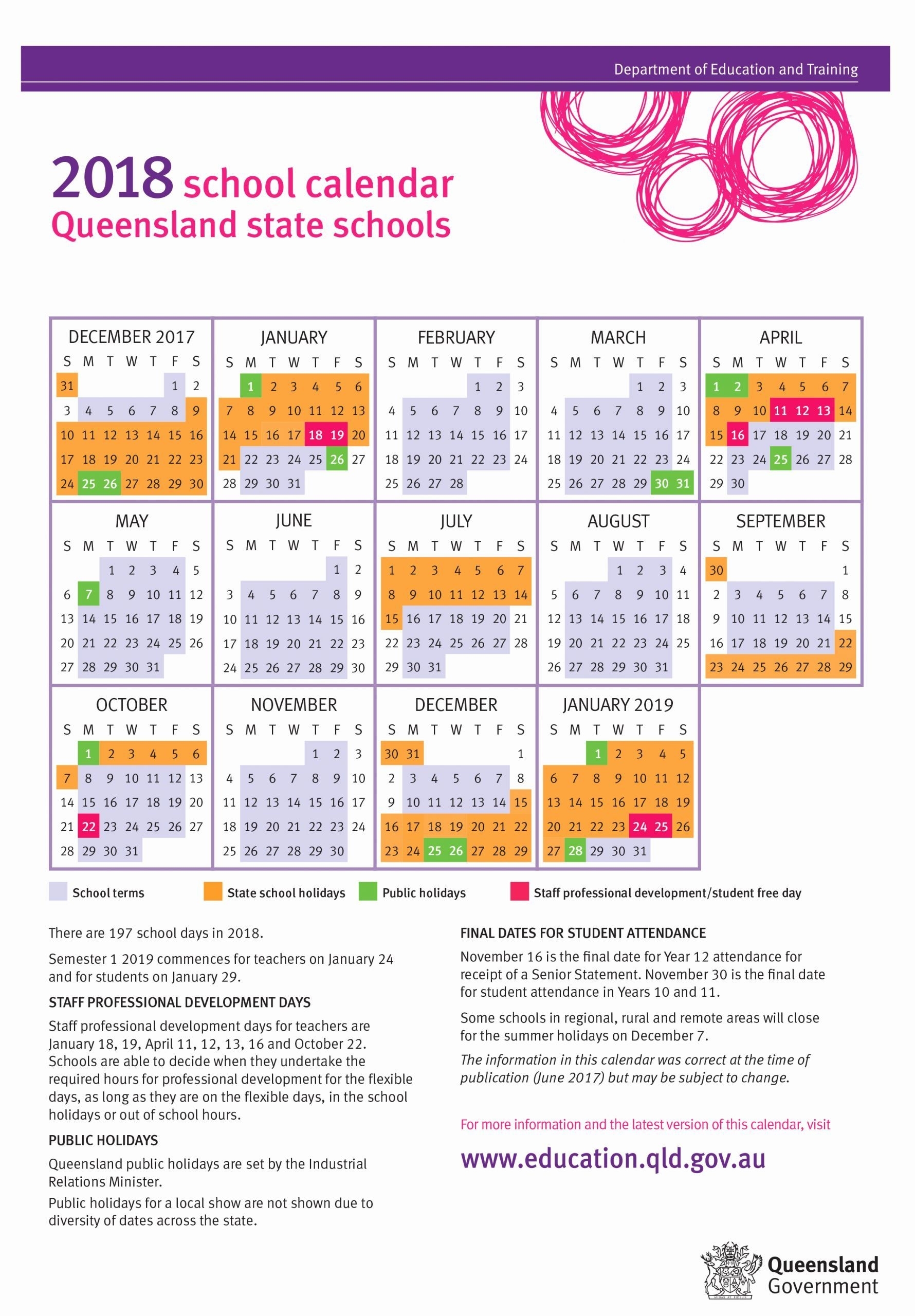 Printable Calendar Queensland 2019 In 2020 | School Calendar