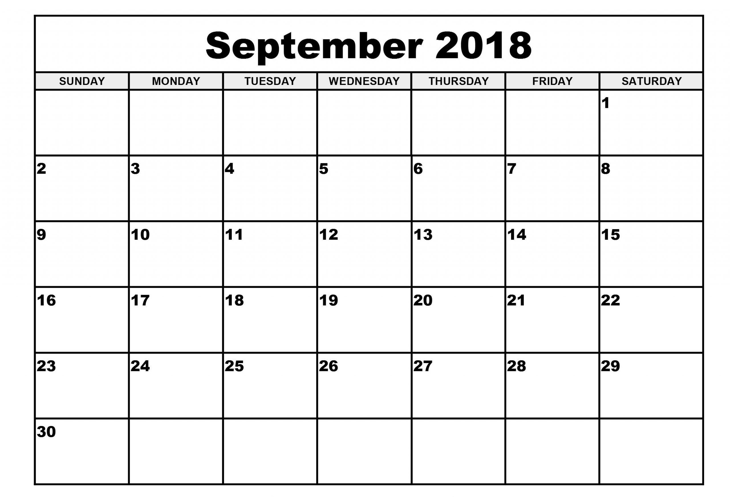 September 2018 Calendar Spanish Word Excel Pdf | Calendar