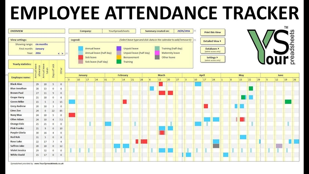 Excel Vacation Tracker Calendar Template 2023