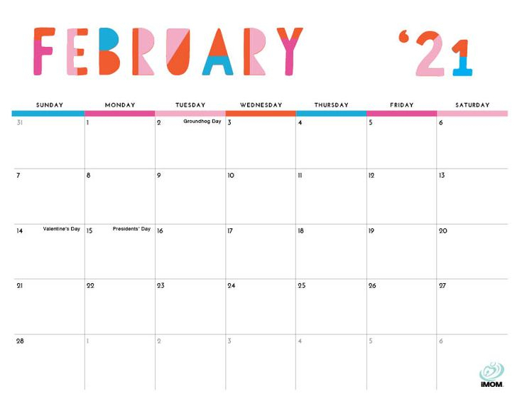2020 And 2021 Colorful Printable Calendar For Moms - Imom