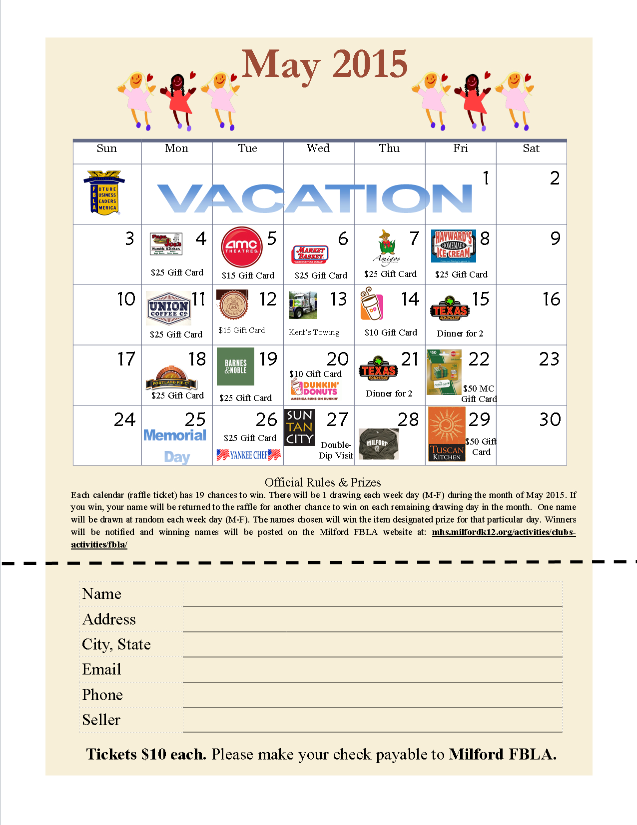 Calendar-Raffle-2015 (1275×1650) | Fundraising, Raffle