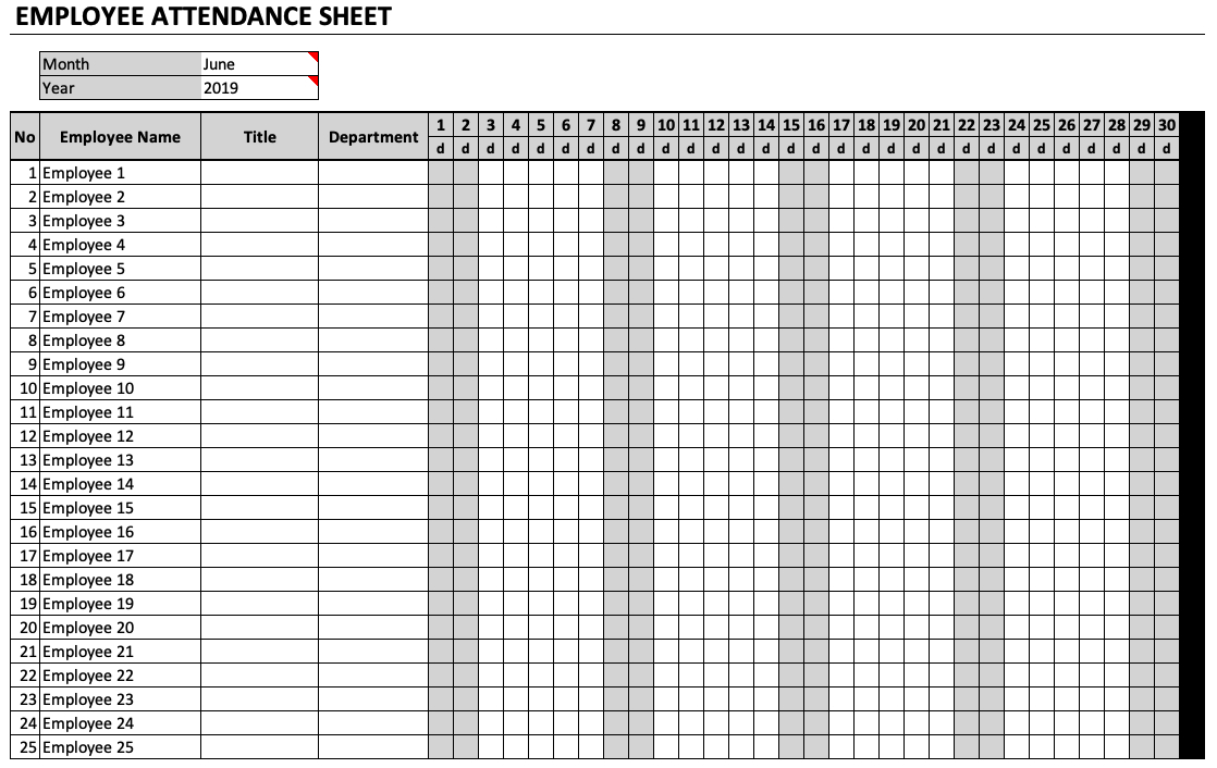 Catch Work Tracker Attendance Calendar Excel 2020