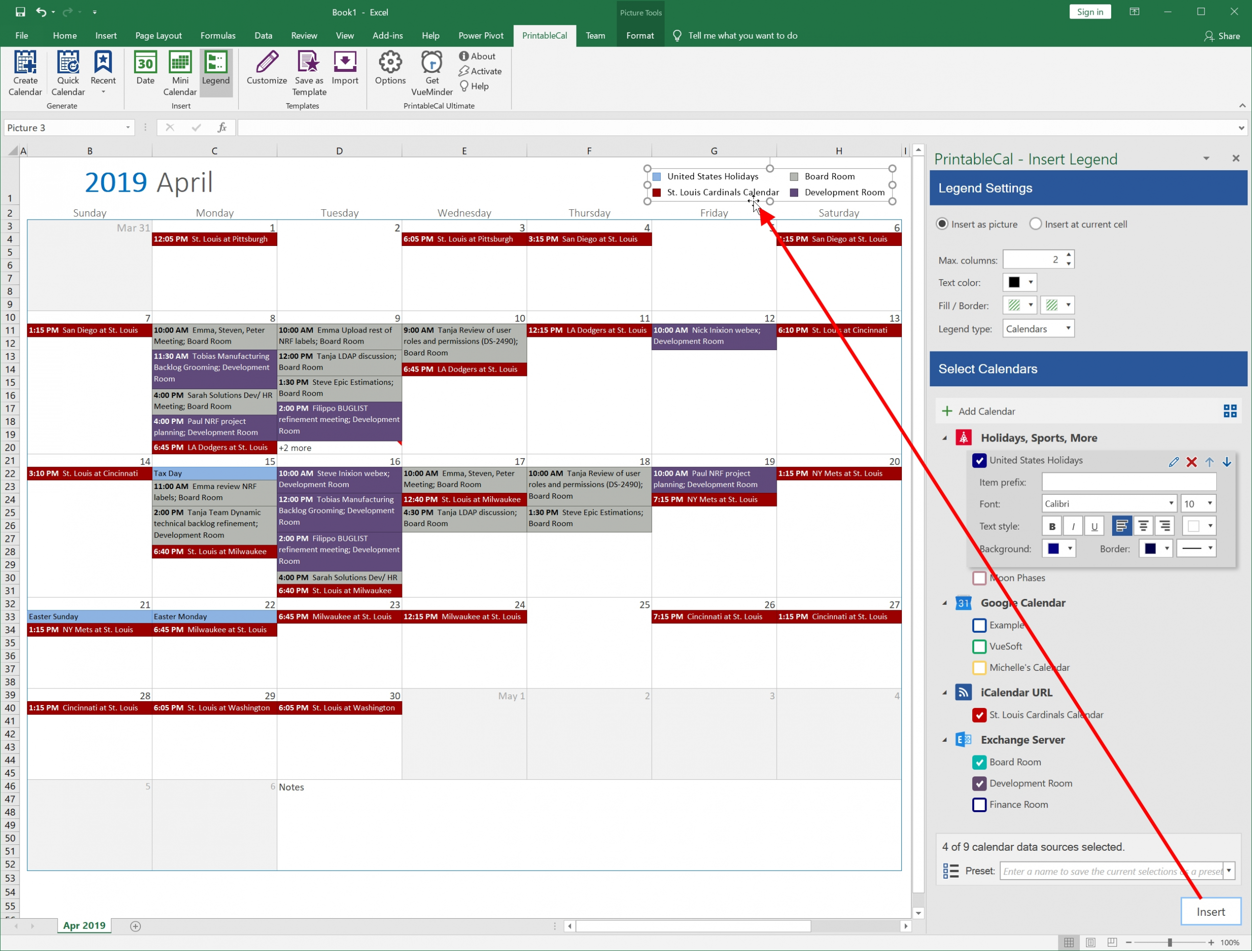 Color Coded Calendar In Excel | Calendar Template 2021