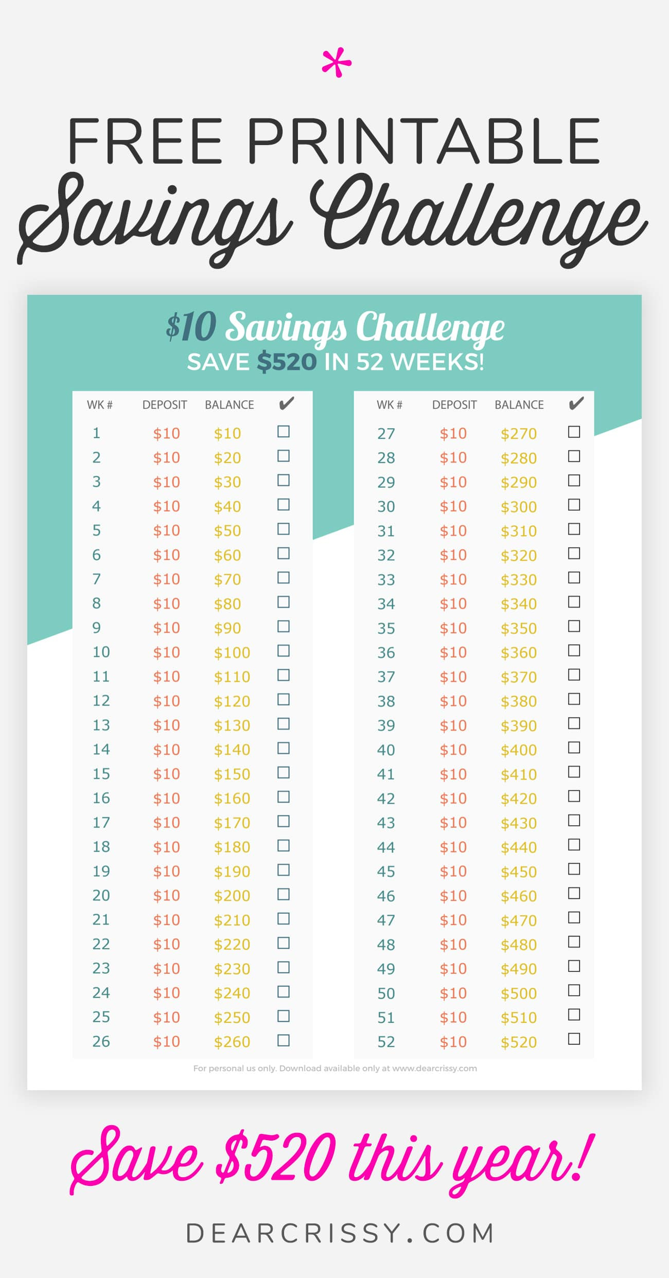 Money Saving Calendar Challenge Calendar Template 2022