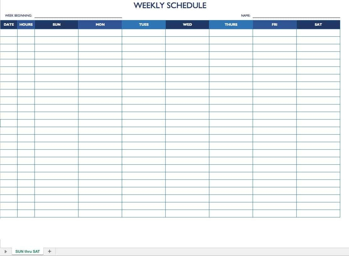 Printable Blank Bi-Weekly Employee Schedule | Free
