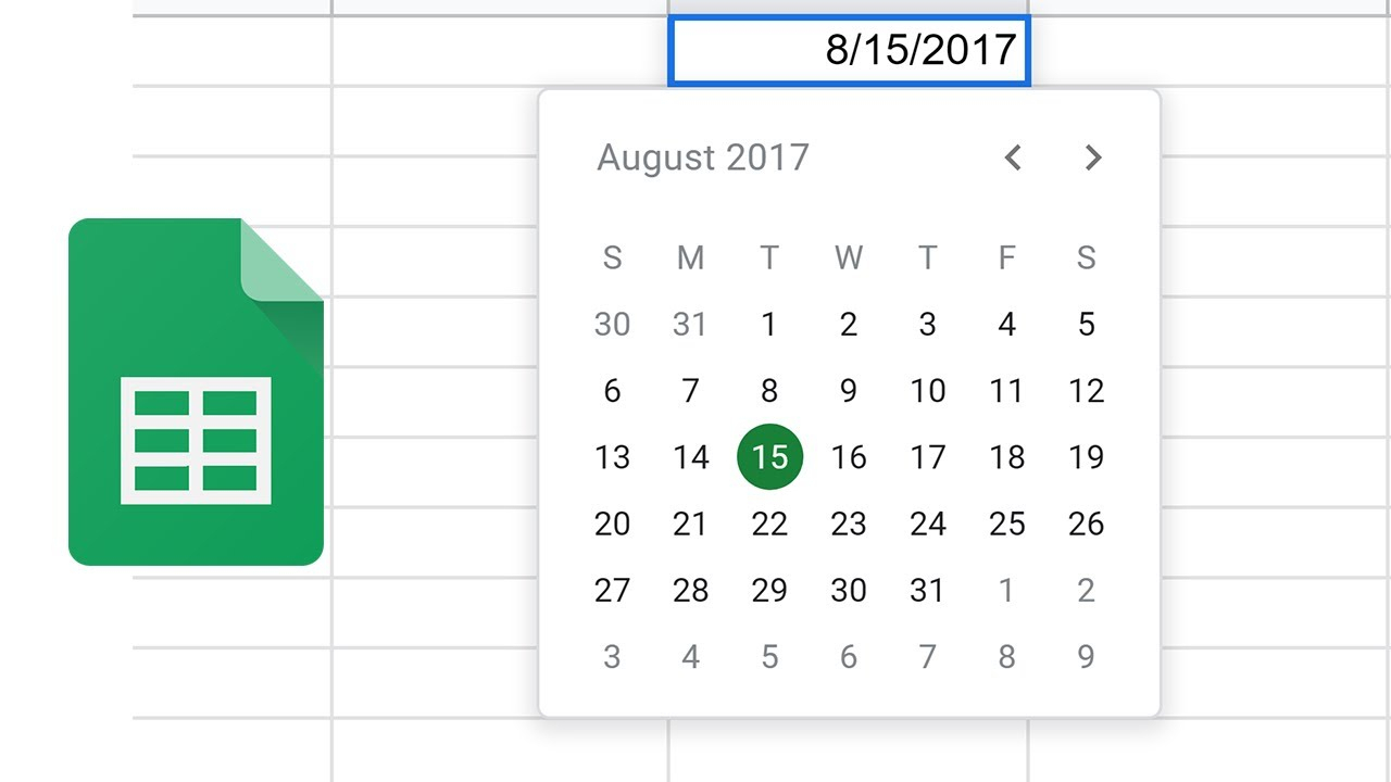 Google Sheets - Add A Pop-Up Calendar Date Picker - Youtube