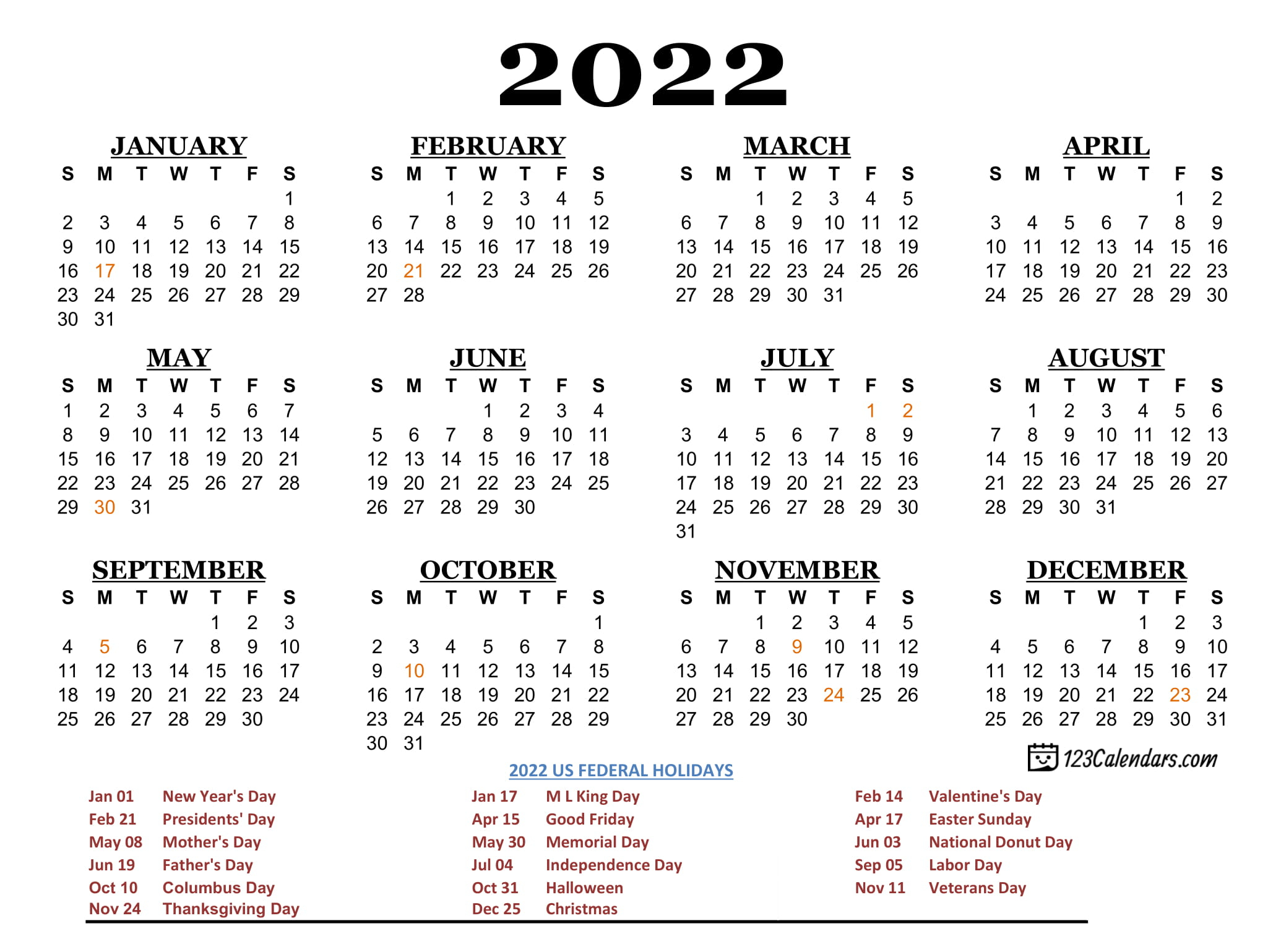16+ Calendar 2022 Full Year Background - All In Here