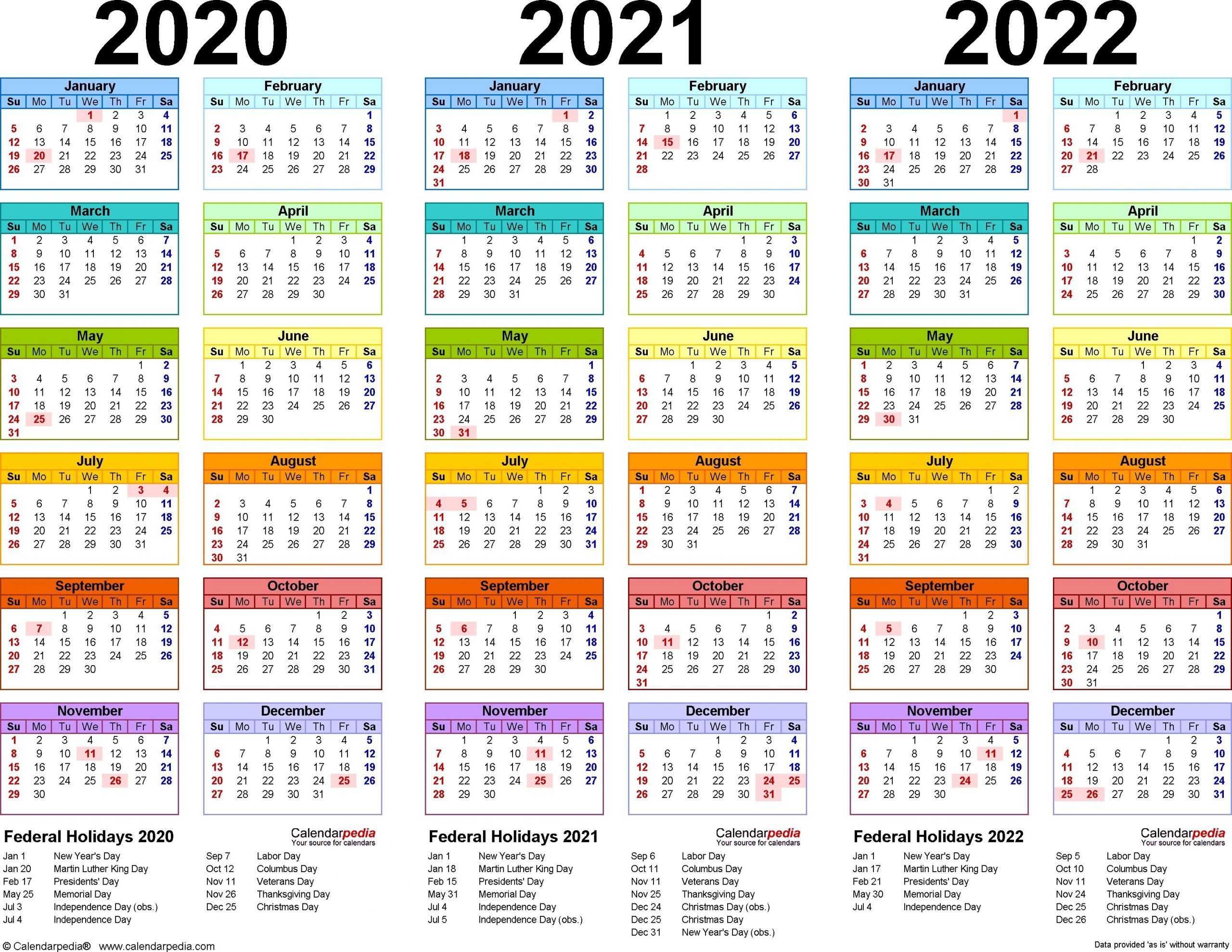 20+ 2020 2021 2022 Calendar - Free Download Printable