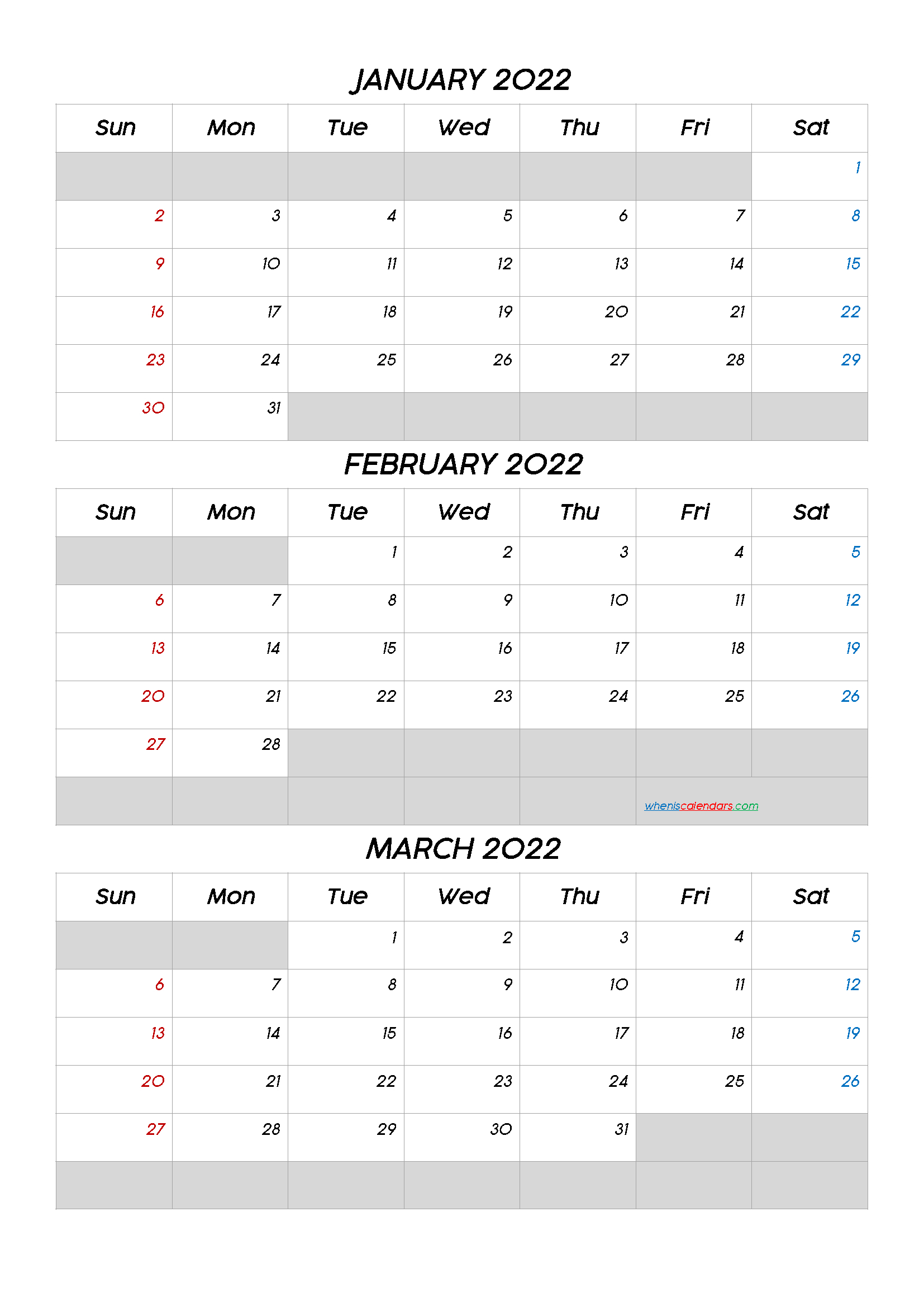 20+ 2022 Printable Calendar - Free Download Printable
