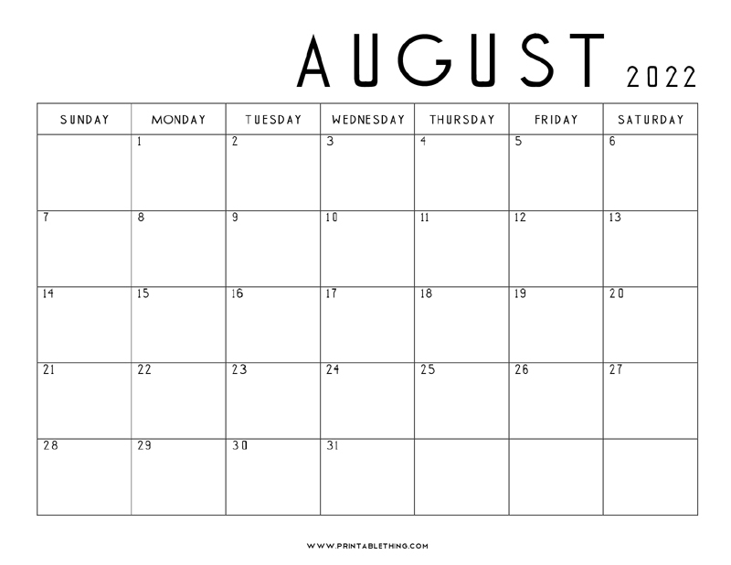 20+ August 2022 Calendar | Printable, Pdf, Us Holidays