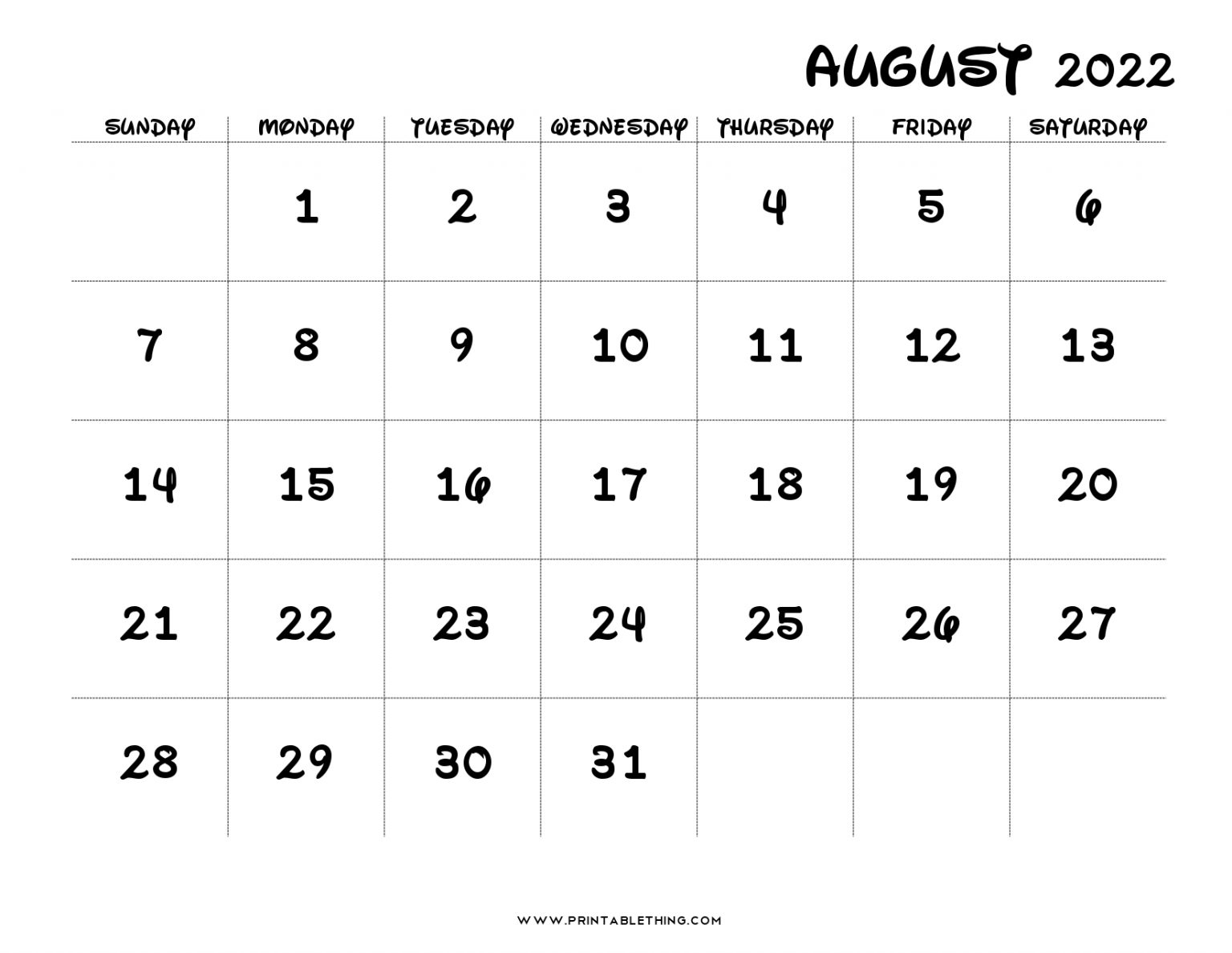20+ August 2022 Calendar | Printable, Pdf, Us Holidays, Blank