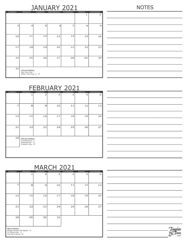20+ Calendar 2021 Jan Feb March - Free Download Printable