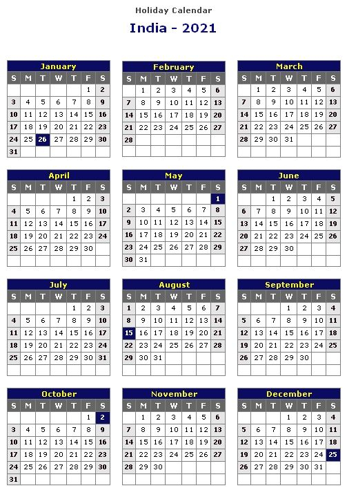 20+ Calendar 2021 Of India - Free Download Printable