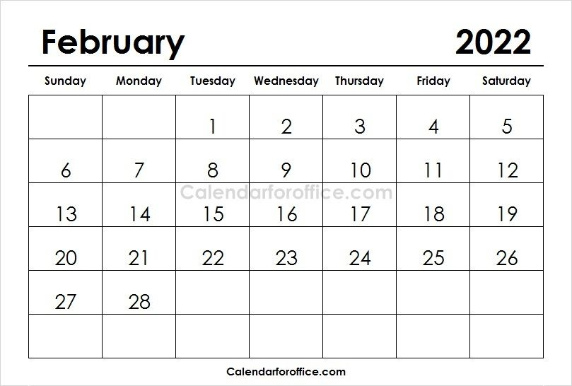 20+ Calendar 2022 February - Free Download Printable