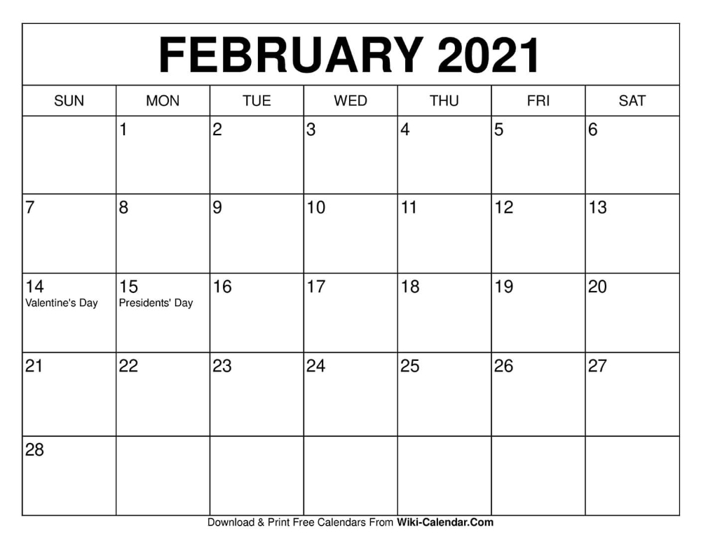 20+ Calendar Of February 2021 - Free Download Printable