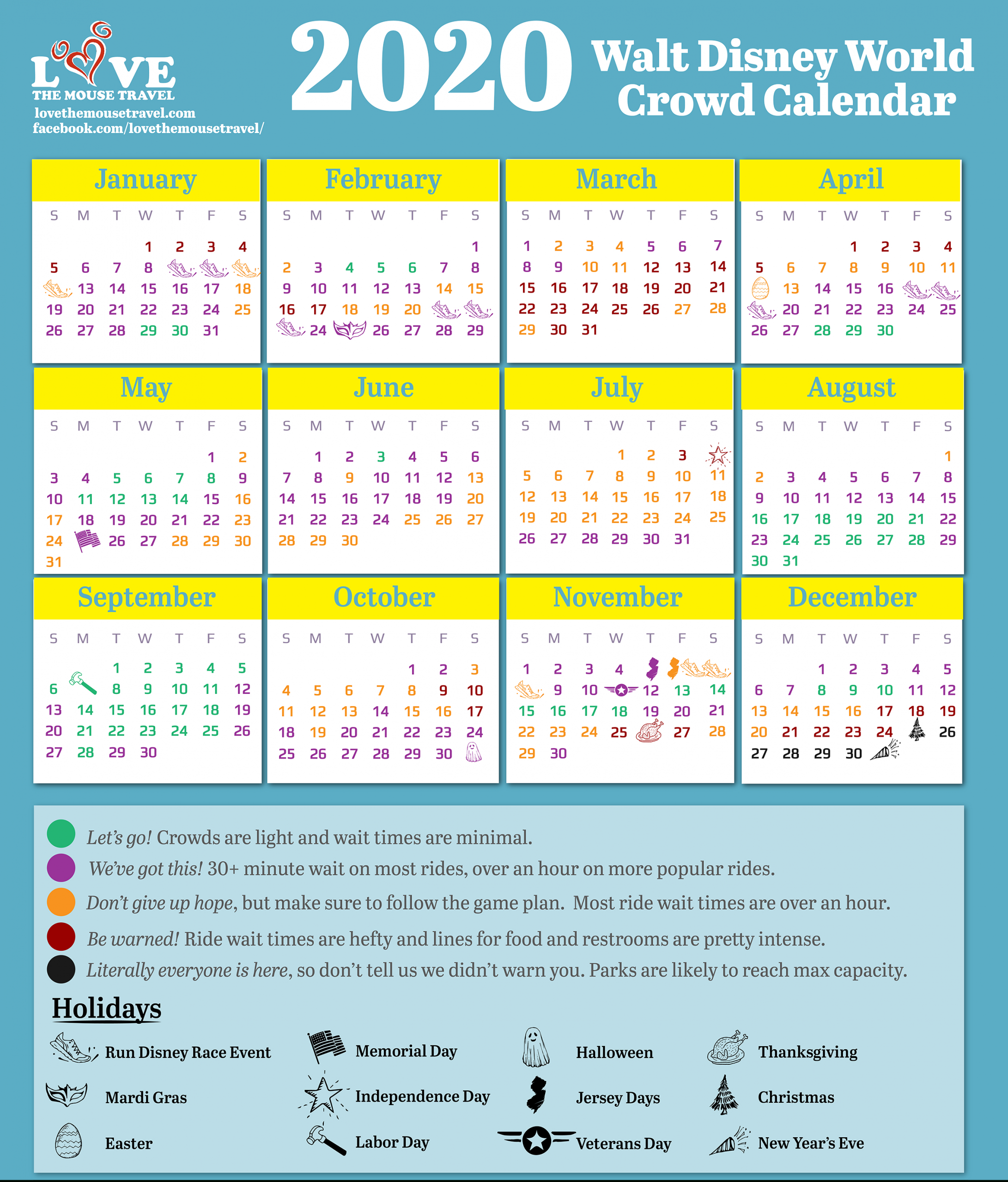 2020 Walt Disney World Crowd Calendar | Love The Mouse Travel