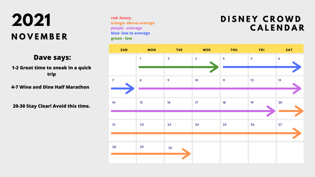 2021-2022 Disney World Crowd Calendar: Best (&amp; Worst