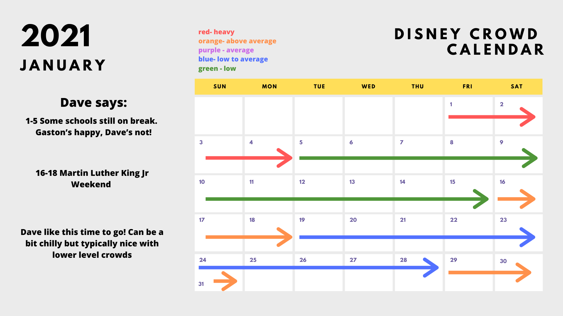 2021-2022 Disney World Crowd Calendar: Best (&amp; Worst