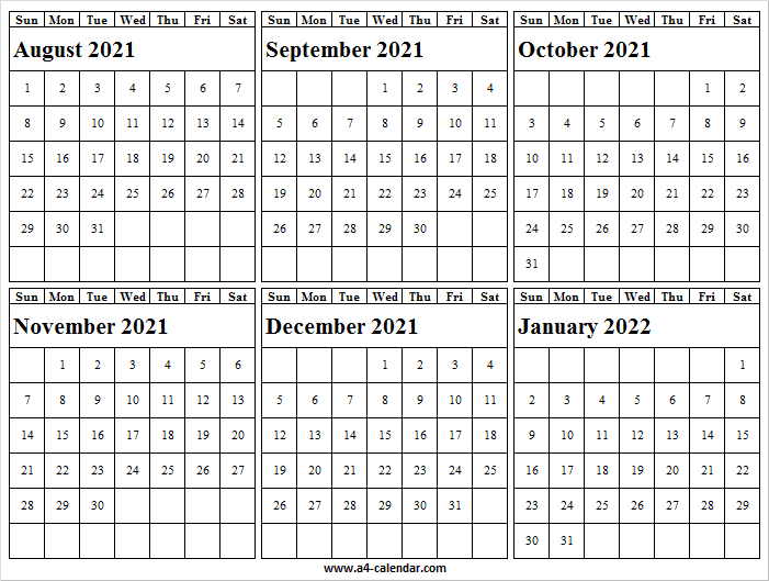 2021 August To 2022 January Calendar Vertical - Pinterest