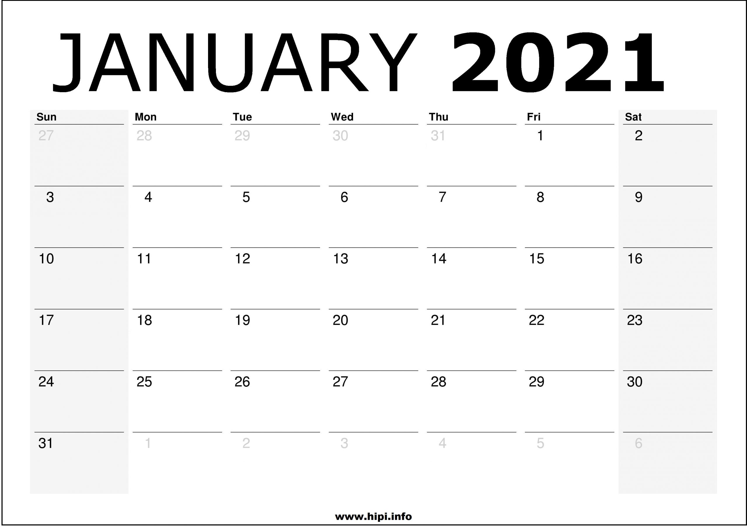 2021 Calendar Printable A4 | Free Letter Templates