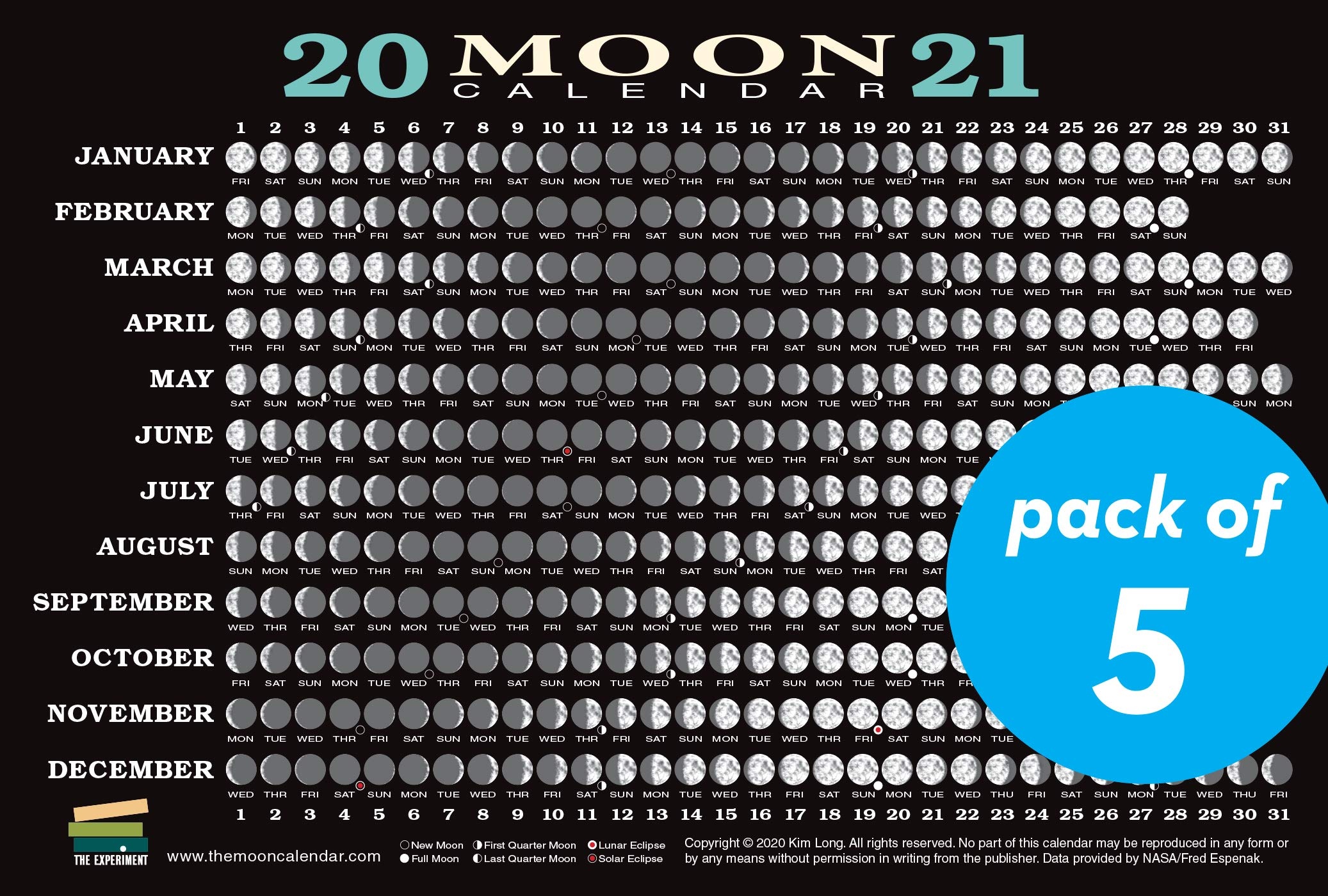 2021 Calendar With Moon Phases | 2022 Calendar